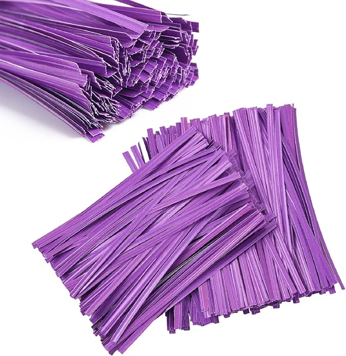 Tangyinrd 1000 Pcs 5" Purple Twist Ties, Plant Ties Cable Ties Reusable Bread Ties for Party Cello Candy Coffee Treat Bags Cake Pops
