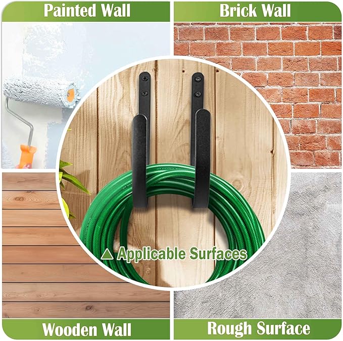 Garden Hose Holder Outside: 4 Pack Wall UNT Water Hose Hanger Organizer Outdoor - Heavy Duty Rustproof Hanging Hose Rack Hook for 150FT Storage