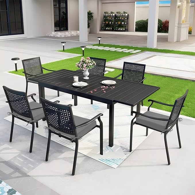 Outdoor Chair Cushions Set of 4, 18.5 x 16 Inch Patio Chair Cushions for Outdoor Furniture, Water Resistant, Non-Slip Ties (Light Grey)
