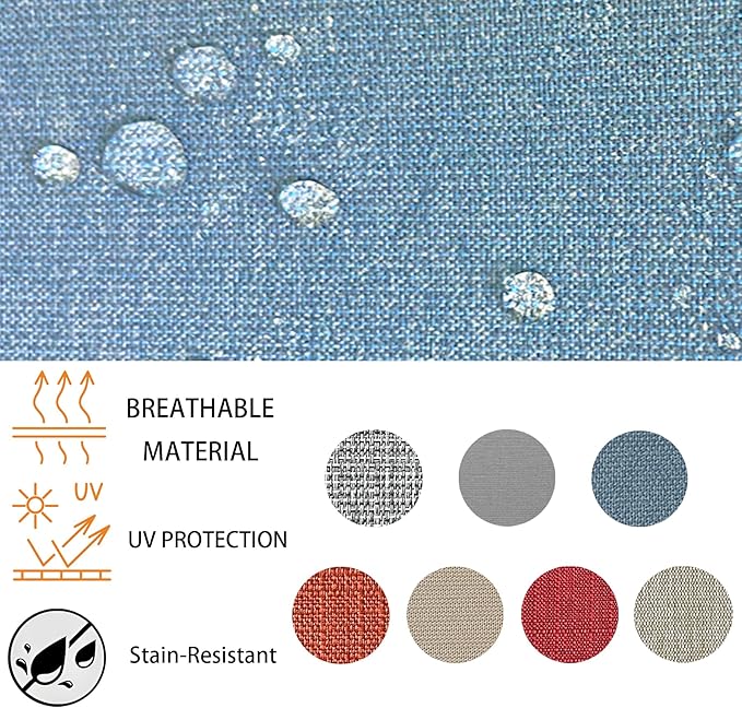 Goodgoods 24x24 inch Outdoor/Indoor Deep Seat Patio Cushion Set of 1 Resilient Foam Filling Water Repellent Stain-Resistant UV Resistant Weather Resistant Deep Seat Bottom Light Blue