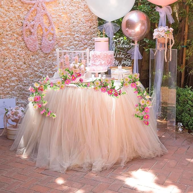6.5ft Silk Flower Garland Pink Wildflower & Artificial Daisy Vine with 88 Blooms – Realistic Spring Floral Hanging Vines for Wedding Arch, Baby Shower, Party Backdrop, and Home Wall Decor