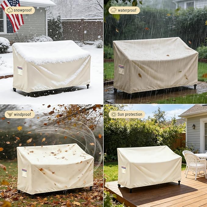 Outdoor Loveseat Cover, Waterproof Outdoor Loveseat/Glider/Sofa/Furniture Cover-58"L x 33"W x 32"H