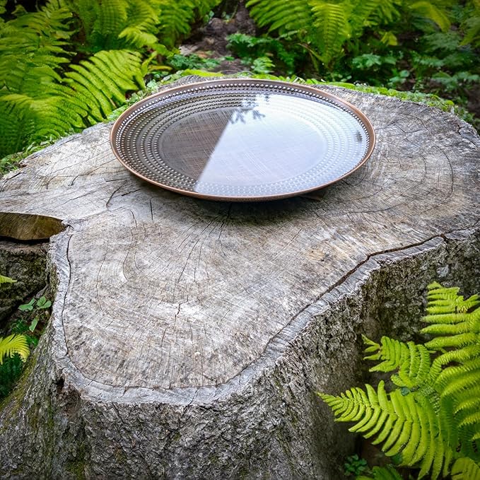 Bird Bath Basin Only, Water Fountain for Outside Backyard, Outdoor, Patio, Garden, Birdbath Gift for Bird Lovers Watchers, Large 20" Copper Metal Bronze Finish by Good Directions