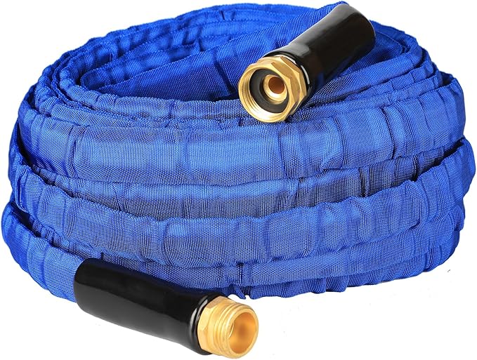YOTOO Garden Hose 50 FT, Lightweight, Durable, Flexible, Non-Expanding, Kink-Free Water Hose with Solid Brass Fittings for Outdoor, Watering flants and flowers, Car Wash