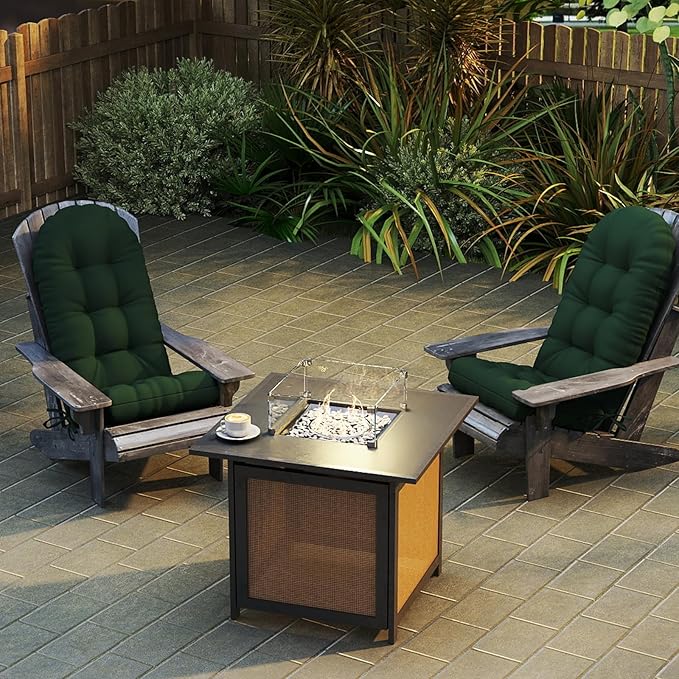 Outdoor Adirondack Chair Cushion, 50x21x4 Inch Rocking Chair Cushions, High Back Patio Soft Seat Pad with Ties, Indoor Outside Use, Fade-Resistant & Waterproof, Dark Green