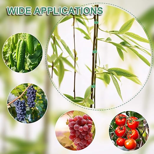 Plant Tape for Climbing Plants, 6 Rolls, 196 Ft x 1/2 Inch, Reusable Adjustable Green Garden Tape for Plants, Soft Plant Ties for Outdoor Indoor Plants