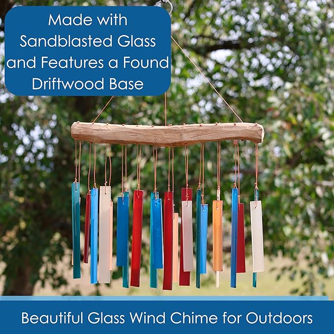 Blue Handworks Rectangle Glass Wind Chime Retro
