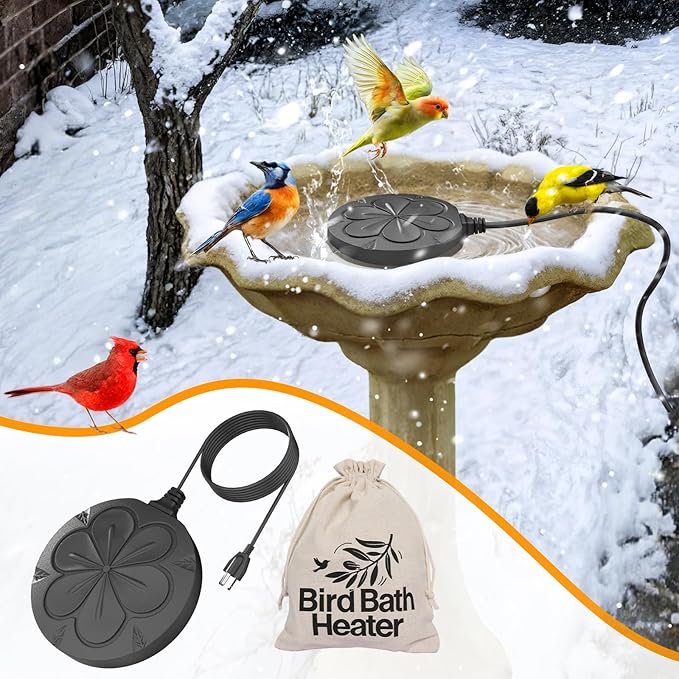 110W Bird Bath Heater for Outdoors in Winter–Submersible Pond Deicer,Cast Aluminum Thermostatic Chicken Water Heater