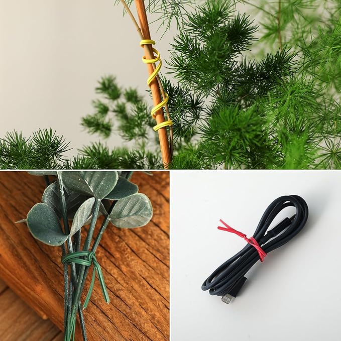 Tangyinrd 300 Pcs 6 inch Yellow Plastic Twist Ties, Cable Ties, for Bags, Gardening Tools