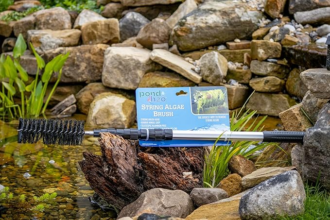 PondH2o Water Garden Koi Fish Pond Brush with Telescoping Handle to 70 Inch, Scrubbing Brush for Routine Water Garden Koi Fish Pond Maintenance & Cleaning