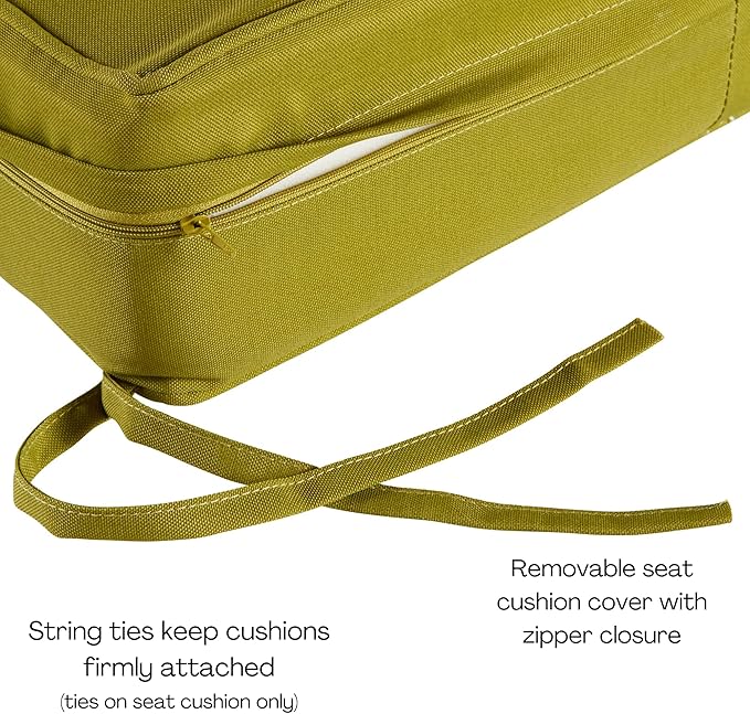 Greendale Home Fashions Outdoor Reversible 2-Piece Deep Seat Cushion Set, Lime