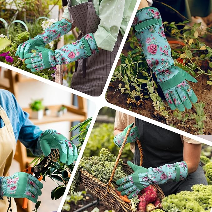 Gardening Gloves for Women Long Sleeve Garden Gloves Ladies Light Protective Gloves for Yard & Outdoor Work