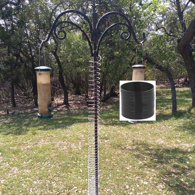 2 PCS Squirrel Baffles Squirrel Guard for Bird Feeders, Squirrel Spring Barriers Squirrel Deterrent Coil Protects Outdoor Bird Feeder Poles