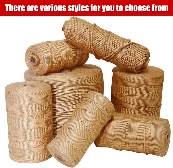 2MM Natural Jute Twine String — 800Ft Brown Durable Jute Rope, Used for Hand Crochet, Climbing Plant, Gardening Flowers, Home Decorations, Art Crafts Gift Packaging, Weddings, Christmas