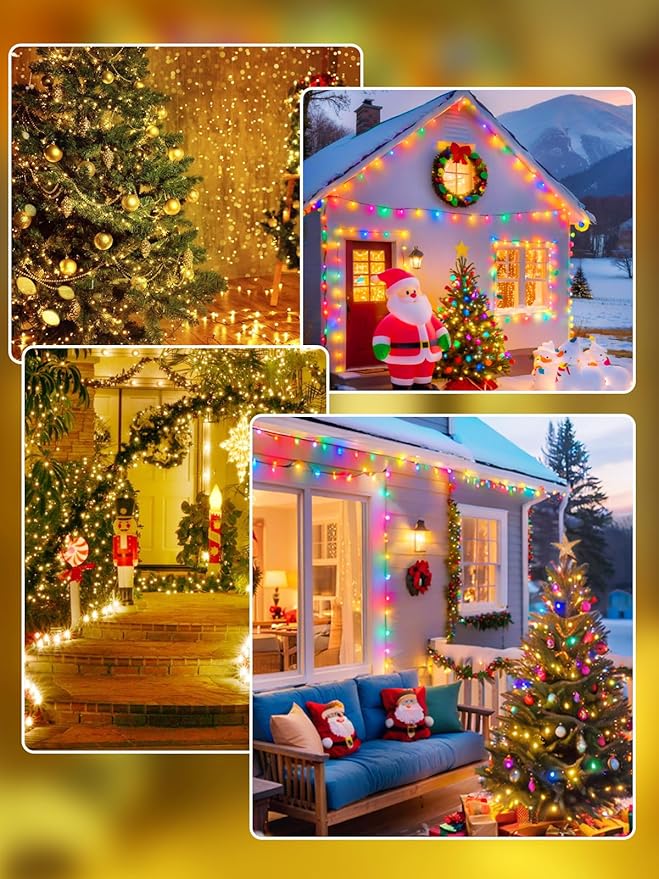 300 LED 99 FT Color Changing Christmas Lights with Remote and Timer, Fairy String Lights with 11 Lighting Modes & Memory Function Waterproof for Xmas Tree Holiday Party Decor(Warm White & Multicolor)