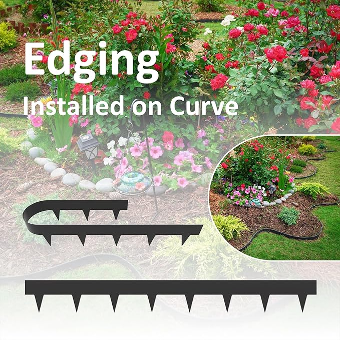 33ft. Galvanized Steel Landscape Edging (10-Pack) – 40" Metal Edging for Landscaping with 11 Stakes, Hammer-in Metal Landscaping Edging for Yard Pathway & Flower Beds – Lawn Edge for Garden Design