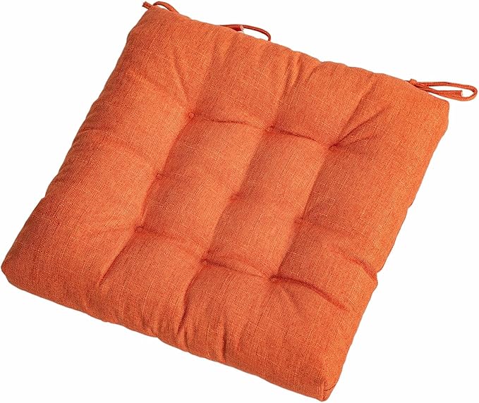 SQUARE MOON 4 Pack Chair Cushions, Seat Cushions, Chair Pads, Chair Mat for Indoor, Outdoor Dining Chair, Kitchen Chairs, Dining Room Chairs (16" × 16" × 4 Pack, Orange)