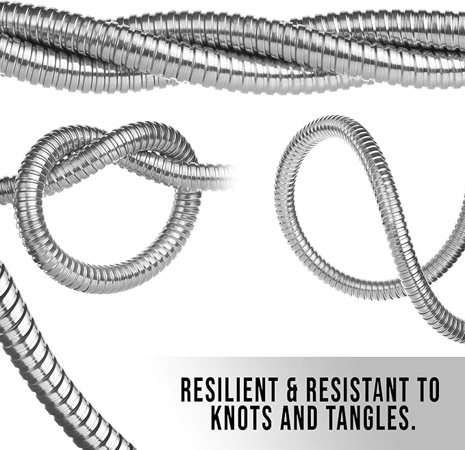 Tardigrade Metal Garden Hose 50 FT, Heavy Duty 304 Stainless Steel Water Hoses, Unmatched Durability, Flexible, No Kink & Tangle, Lightweight, Pet & Rust Proof for Outdoor Lawn Yard
