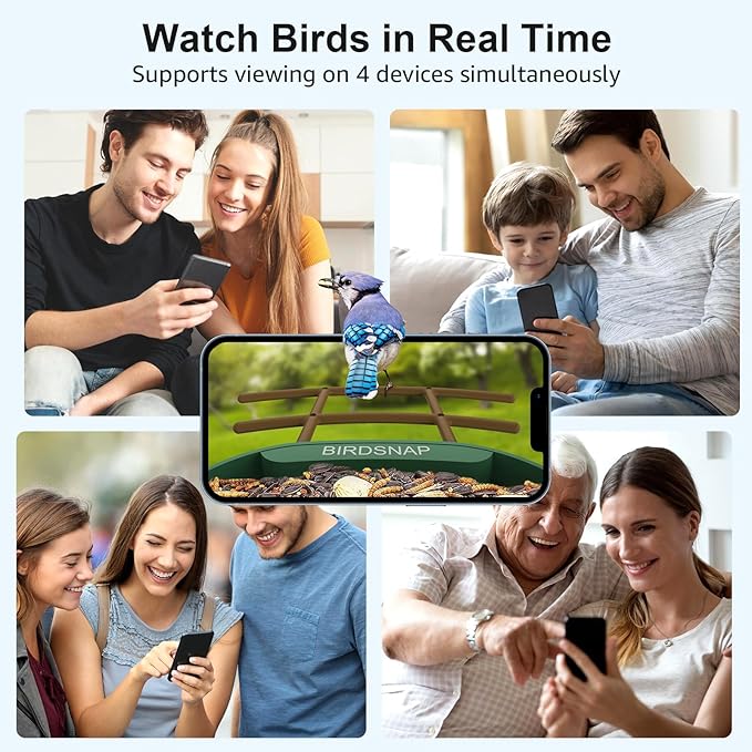 birdsnap® PAV-Bird Feeder with Camera,2K HD with 64GB Card, AI Identify Smart Bird House Cam Solar Panel,Live Stream,Motion Detection,Auto Record Video for Backyard Outdoors,Ideal Gift for Bird Lover