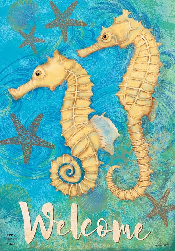 Briarwood Lane Seahorse Welcome Garden Flag