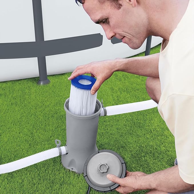 Bestway 530 GPH Filter Pump for Above Ground Swimming Pool with Type III-A/C Cartridge