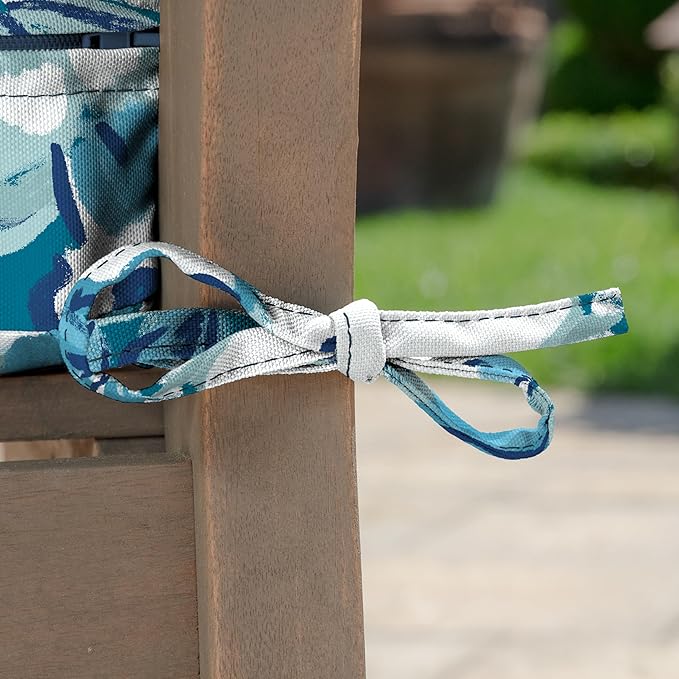 Arden Outdoor Deep Seat Cushion Set, 24 in x 24 in, Patio Cushion for Chair, Sofa, and Couch Aqua Blue Fusion Floral