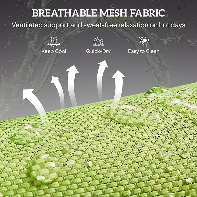 Outsunny Folding Chaise Lounge Chair, Pool Sun Tanning Chair, Outdoor Lounge Chair with Reclining Back, Breathable Mesh Seat, Headrest for Beach, Yard, Patio, Green
