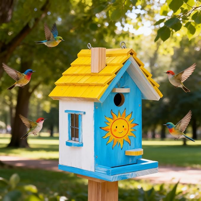 DIY Bird House Kit – Build Your Own Bird House, Natural Cedar Wood Craft Kit for Adults & Kids Ages 8-12, Pre-Drilled Easy Assembly, Eco-Friendly Birdhouse Kit (11.6x6.5x5.5in)