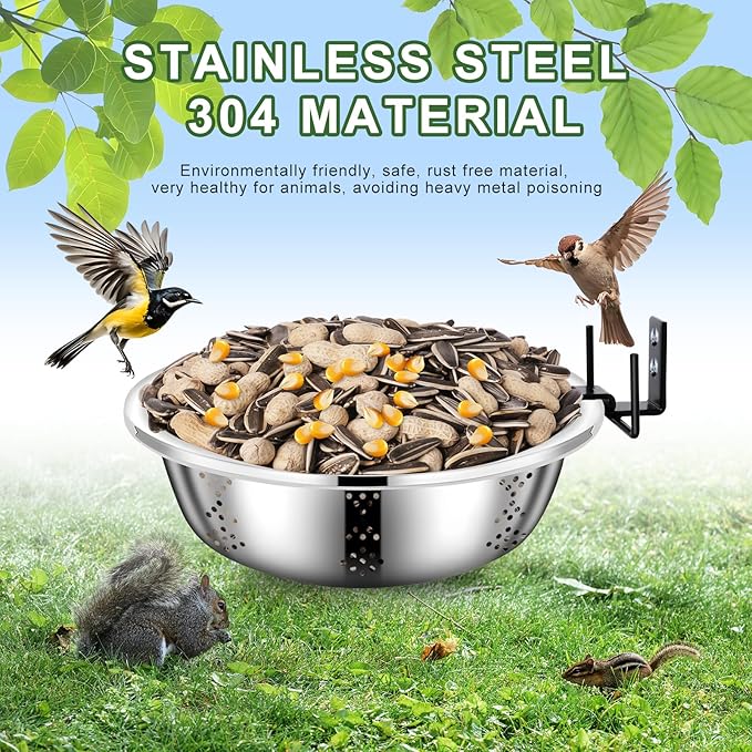 Metal Squirrel Feeders for Outside,Squirrel House for Outdoors, Durable Bowl Tree Mounted of Chipmunk Feeder, Squirrel Food for Backyard Squirrels Hold Corn, Corn Cob, Peanuts (8.5 Inch)