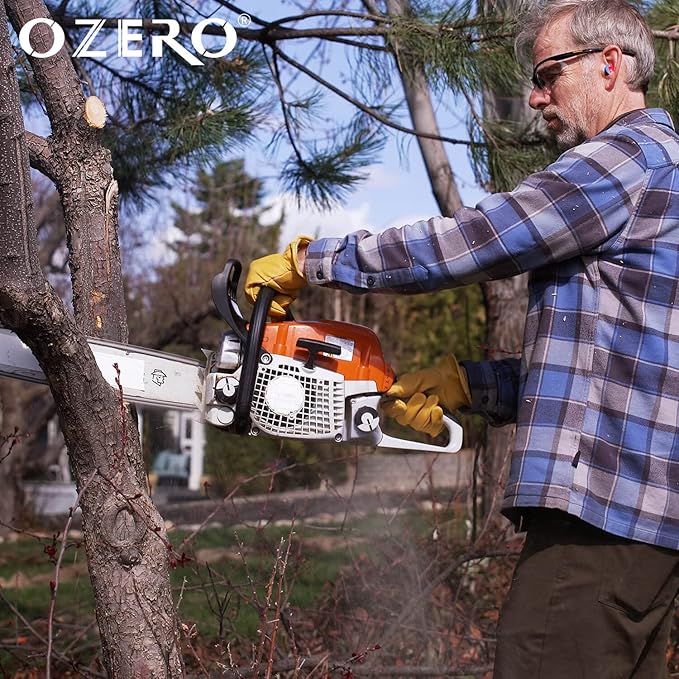 OZERO Gardening Work Gloves Men,1 Pair Insulated Heavy Duty Cut Resistant Thorn Proof Leather Cowhide Mens Women Mechanic Garden Gloves for Driving Welding-Medium