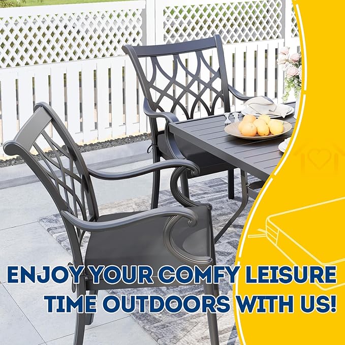 AAAAAcessories Outdoor Seat Cushions for Chairs, Waterproof, Fade-Resistant, 17" x 16" x 2", Patio Furniture Replacement Cushions, Set of 2, Dark Gray