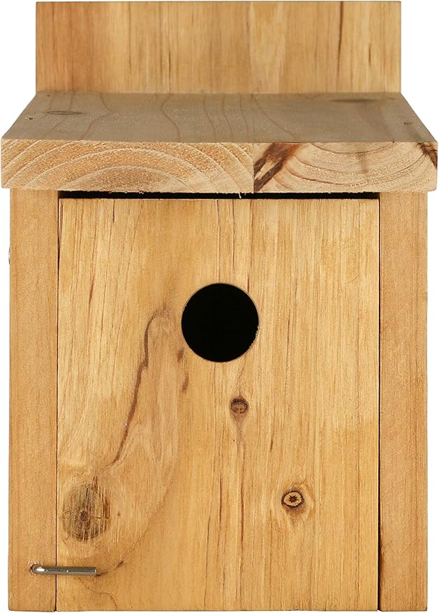 Nature's Way Cedar Box Wren House with Clean-Out Door, Wild Bird House and Outdoor Décor, Brown (Pack of 4)