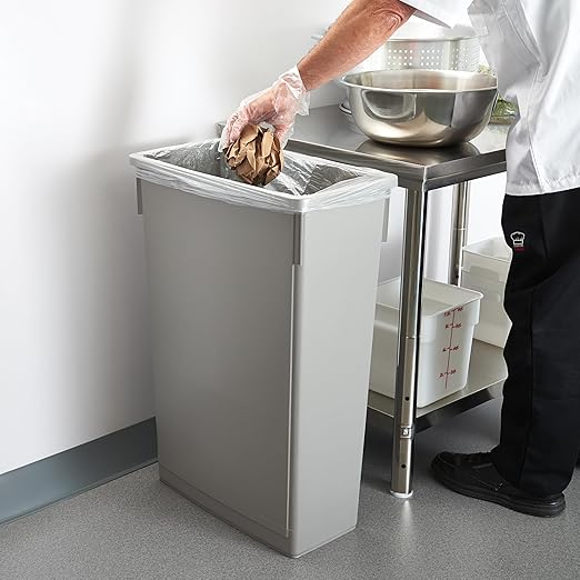 Winco PTC-23SG Slender Trash Can, 23-Gallon, Gray,Medium