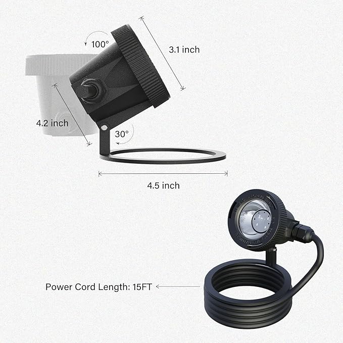 GOODSMANN Landscape Lights 4PK Low Voltage Pond Lights Led Underwater 12V AC Underwater Lights for Fountain Warm White 5.4W 135 Lumen Submersible Led Lights Work with Low Voltage Transformers