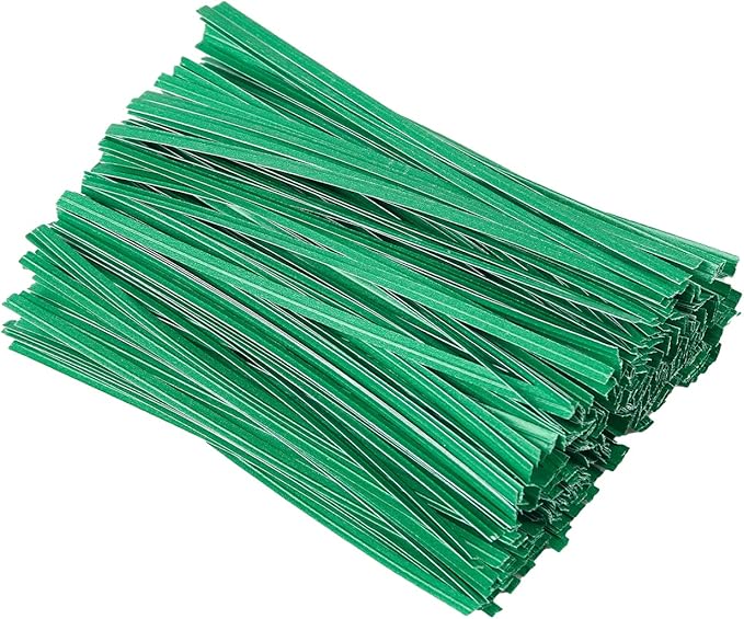 Tangyinrd 500 Pcs 5" Green Paper Twist Ties, for Party Cello Candy Bread Coffee Bags Cake Pops
