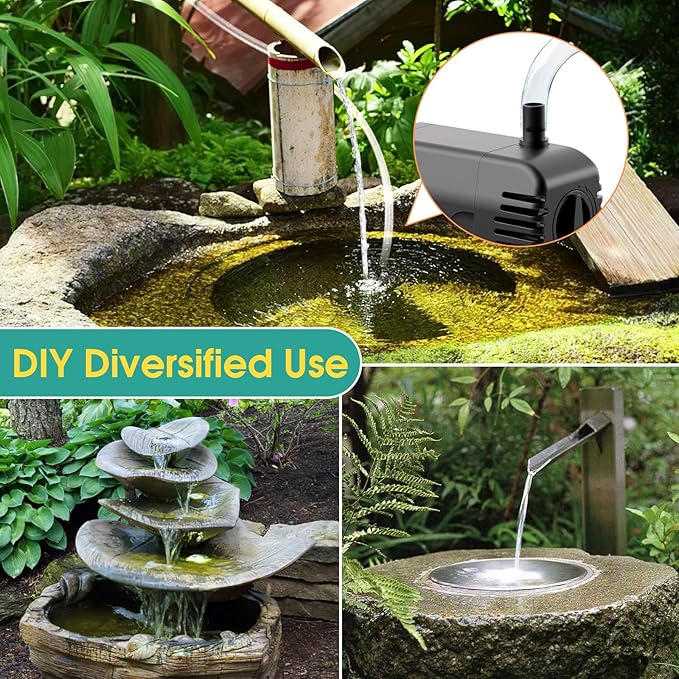 Antfraer 12W Solar Fountain Pump, Solar Pond Pump 160GPH Adjustable Flow with 16.5Ft Cord & 6.6Ft Tubing for Ponds, Wildlife Gardens, Bird Baths & DIY Water Features