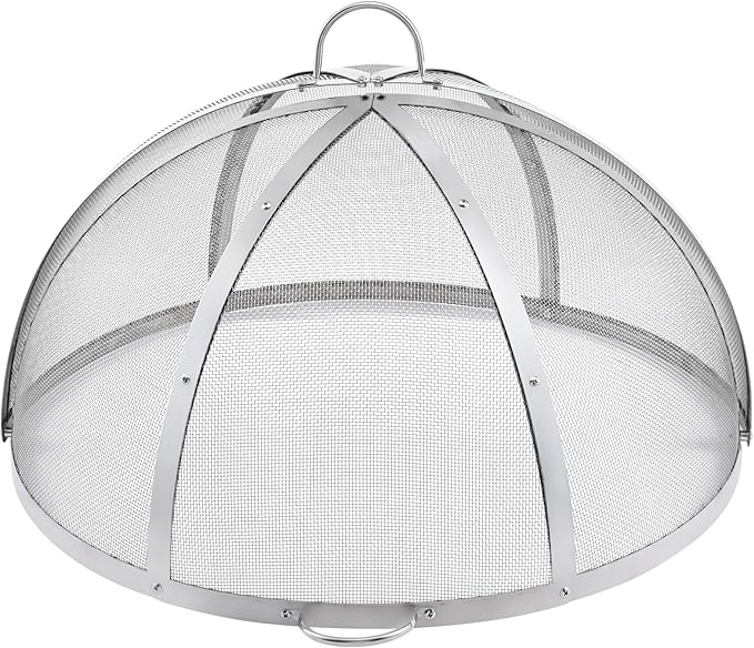 VEVOR Firepit Spark Screen Lid, 36" Diameter, Outdoor Firepit Ring Cover Round Accessories, Fire Pit Metal Cover, Easy-Opening Stainless Steel Fire Ring Covers for Outdoor Patio Fire Pits Backyard