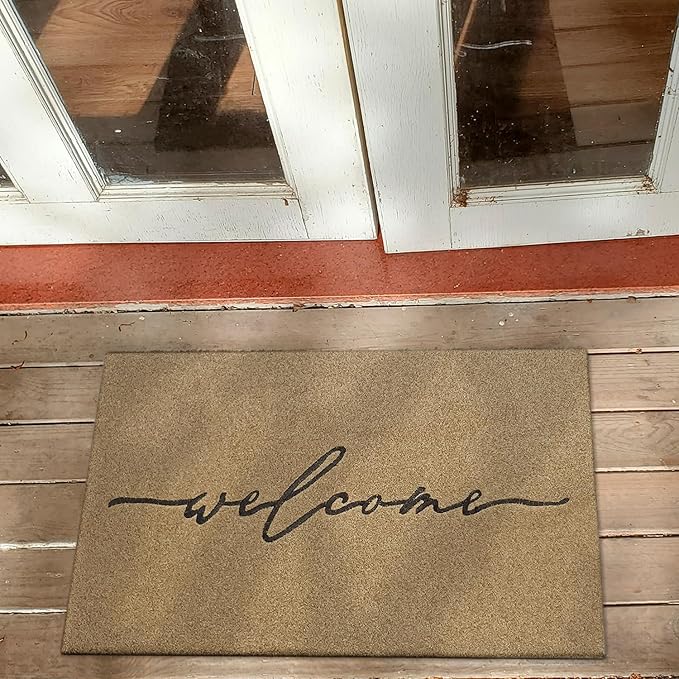 AAZZKANG Welcome Mats Outdoor with Non Slip Rubber Backing Easy to Clean Outdoor Indoor Doormat for Front Door High Traffic Areas Entrance