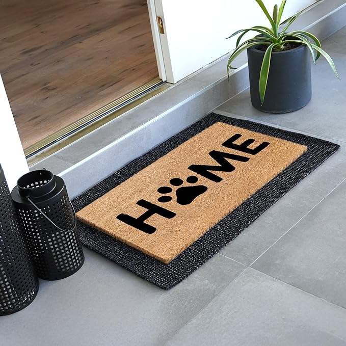 THEODORE MAGNUS Dog Door Mat - Welcome Mat for Front Door with Non-Slip Backing - Durable Doormat - Perfect for Outside Entrance Matt - Outdoor/Indoor - Pawfect Home - 17" x 30"
