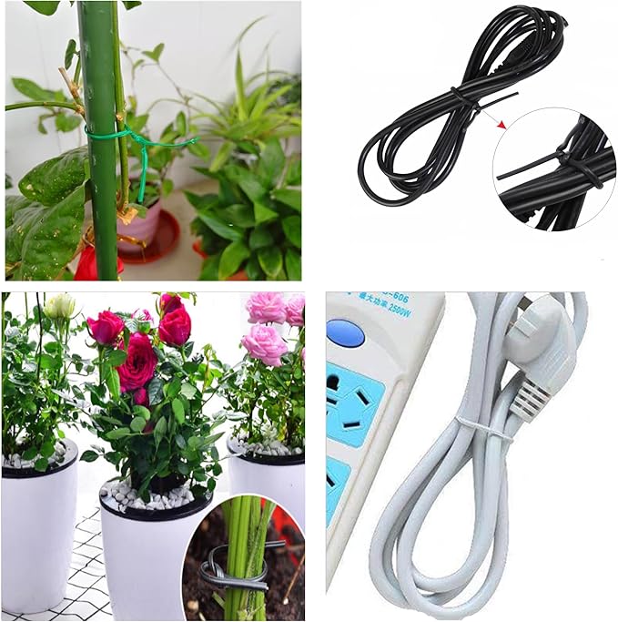 Twist Ties for Garden Plant Bag 6 inches 500 Pcs Candy Coffee Bags Ties (500, Black)