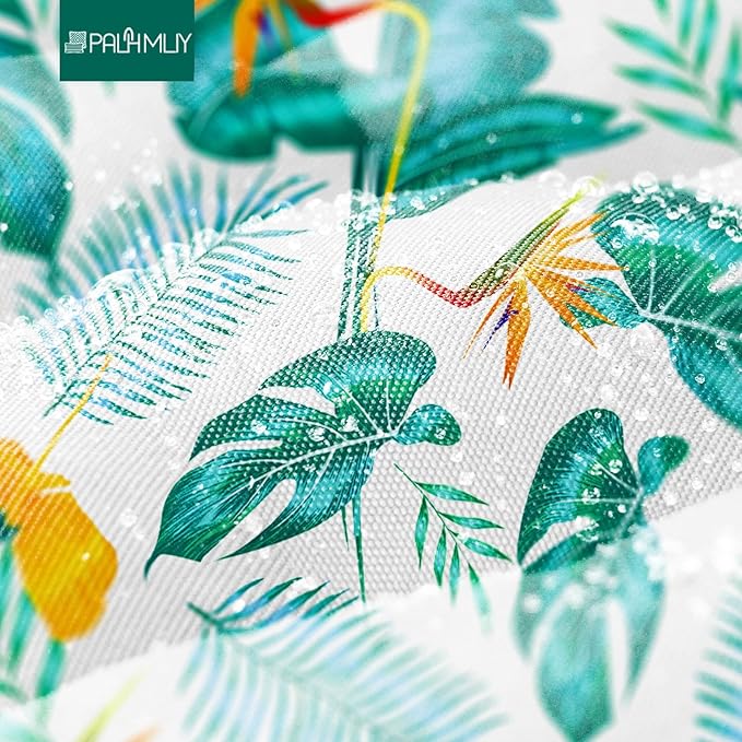 Outdoor Chaise Lounge Chair Cushion Waterproof 66 x 21 x 4 Inches Cotton Lounge Chair Cushions with Ties, Soft Thickened Lounge Chair Cushions for Indoor Outdoor Furniture (Yellow-green Leaf)