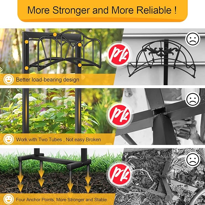Garden Hose Holder -Upgraded Hose Holder Holds 100-feet Hose,Freestanding Heavy Duty Hose Hanger,Sturdy Hose Stand for Lawn & Yard,Black