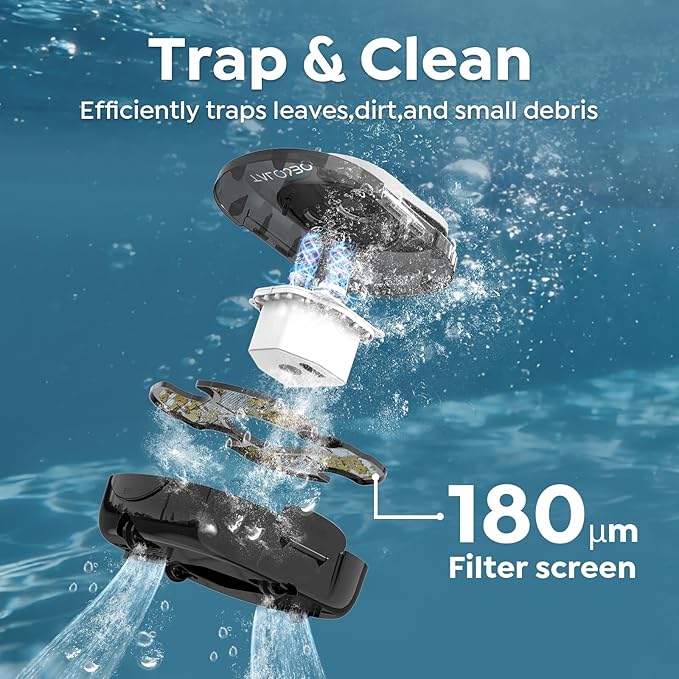 [2026 New] TALOSBO S1 PRO Cordless Pool Vacuum – Powerful Robotic Cleaner for Above-Ground Pools up to 1076 Sq.ft, 120-Min Runtime, 2.5H Fast Charging, Smart Auto-Parking Design