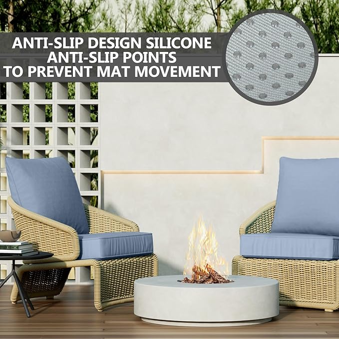 24" x 24" x 6" Outdoor Deep Seat Cushions Set - 6 Set Waterproof & Fade Resistant Patio Furniture Replacement Cushions, Non-Slip Outdoor Cushions Fit Loveseats, Couches, Chairs, and Sofas