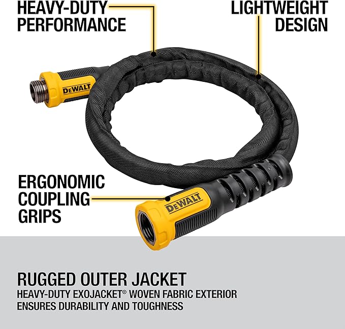 DEWALT 6 ft x 5/8 in Heavy-Duty Professional Grade Fabric Garden Hose - DXMH3306