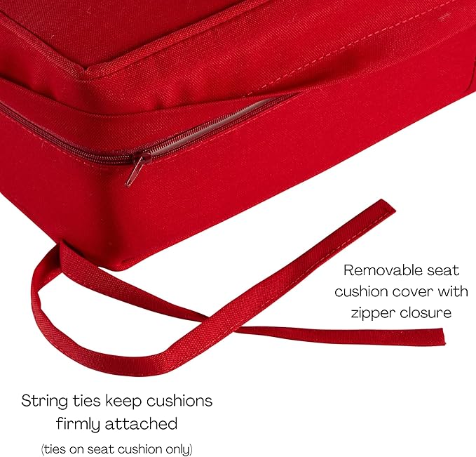 Greendale Home Fashions Outdoor Reversible 2-Piece Deep Seat Cushion Set, Fire