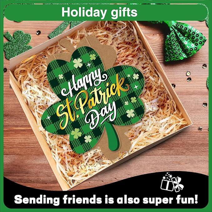 St Patricks Day Door Decorations, Shamrock Shaped Hanging Sign for St. Patrick's Day Decor, St. Patricks Day Shamrock Wreaths for Front Door, St Patty's Day Decorations Indoor Outdoor