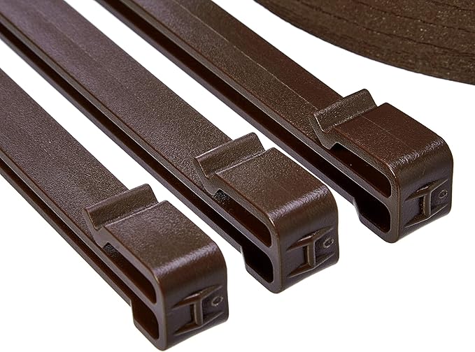 Amazon Basics Flexible Landscape Edging Coil for Garden Border, Flower Beds, Lawn and Pathways, 5 inch x 40ft, Brown, 10 Stakes