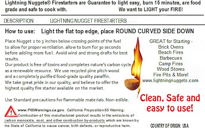 Lightning Nuggets N100SEB Super Economy Box Fire Starter , Tan Brown, 100 Count (Pack of 1)