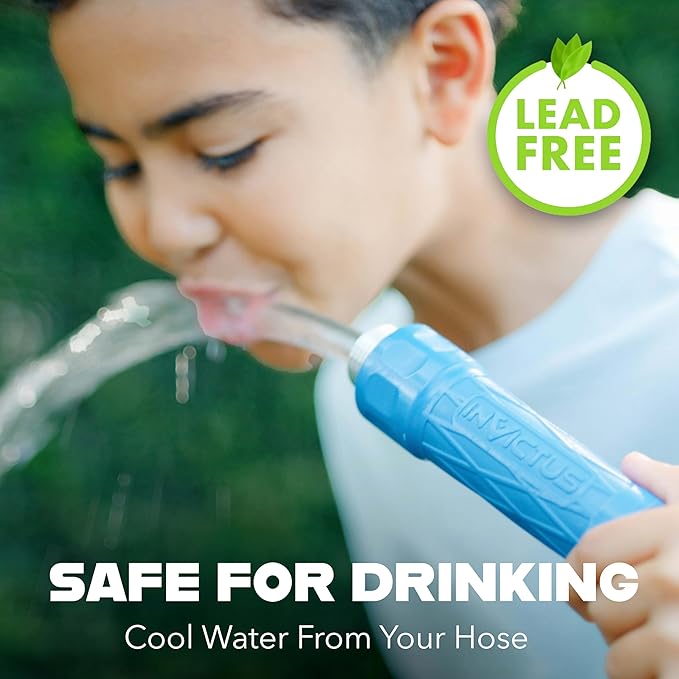 INVICTUS 25 Ft Garden Hose with Sprayer Nozzle, 2-Layer Heavy Duty Drinking RV Water Hose 25 Ft x 5/8 in. Flexible, Lightweight, NON Expandable, Kink Resistant, Easy Connect Fittings, 400 PSI